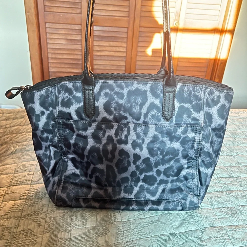 Michael Kors Gray Leopard Print Tote - Picture 4 of 4